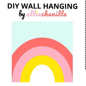 Pink pastel rainbow DIY wall hanging cut and sew project