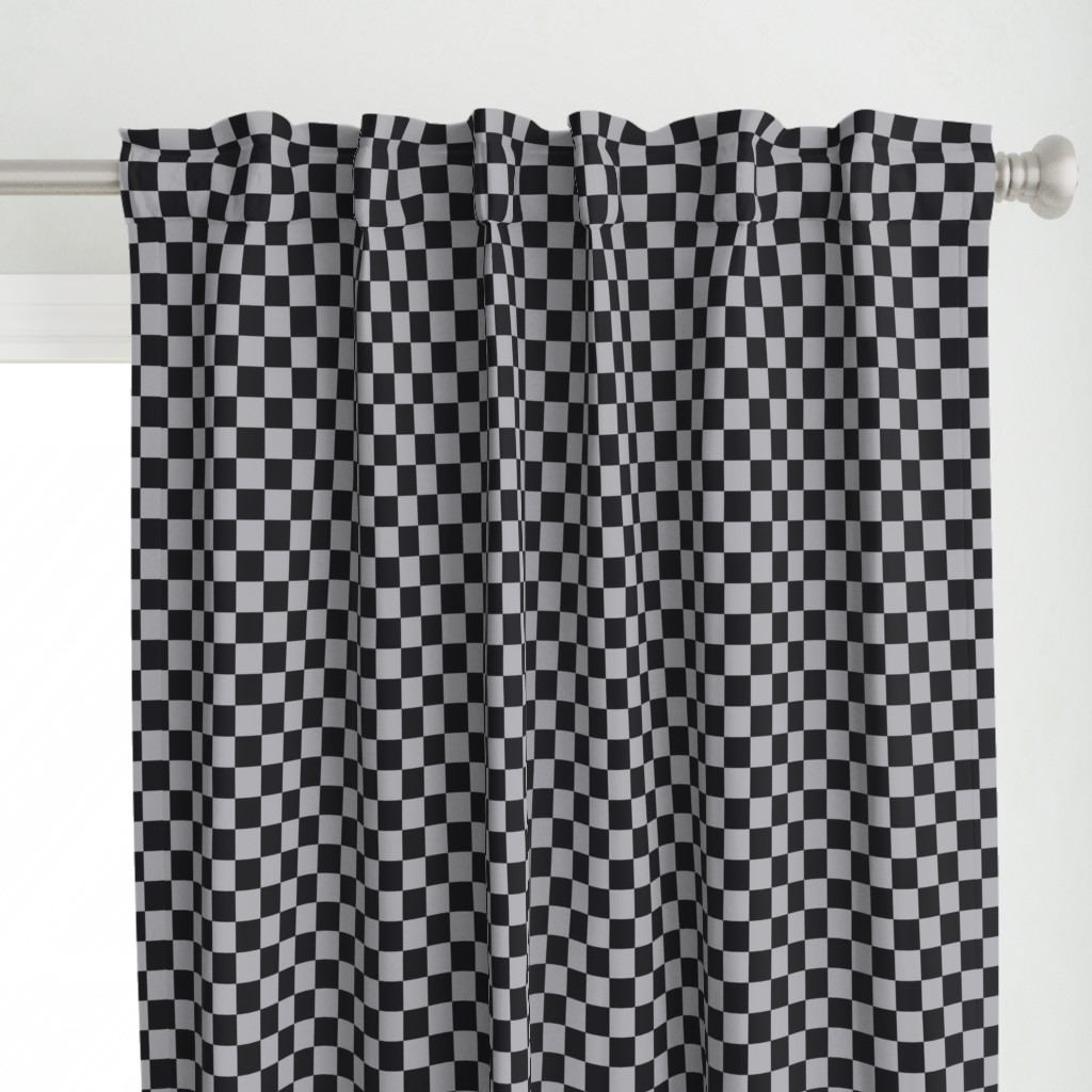 JP23 - Large - Checkerboard in One Inch Squares of Charcoal Black and Light Grey