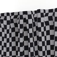 JP23 - Large - Checkerboard in One Inch Squares of Charcoal Black and Light Grey