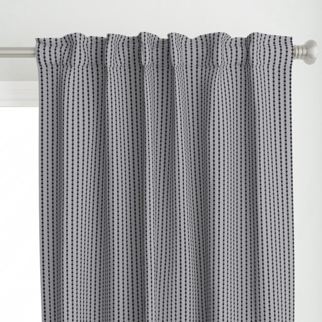 JP23 - Tiny - Floating Check Stripes in Charcoal Black and Light Grey