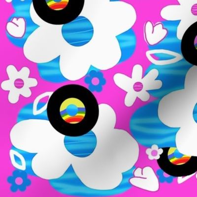 Groovy Records & Rainbows / Retro Floral   