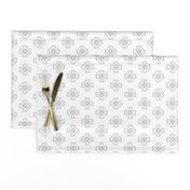Baroque Rococo Inspired Gray Scroll Flower