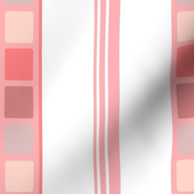 Coral Blush Pink Geometric Stripe