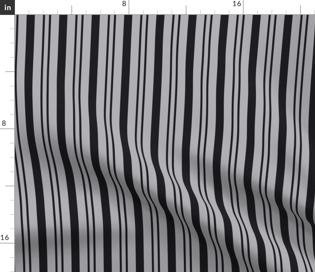 JP23 - Charcoal and Light Grey Rhythmic Stripe