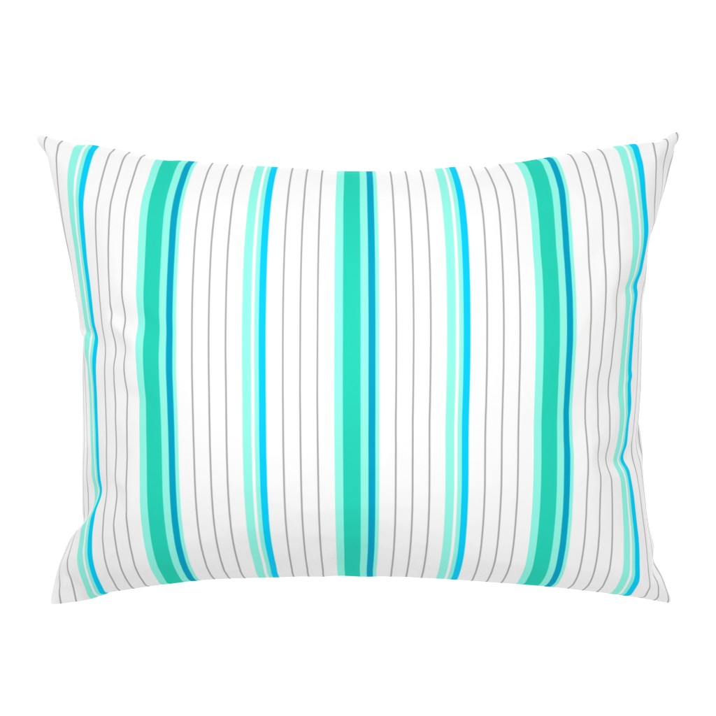 Mint and Teal Blue Striped Stripe