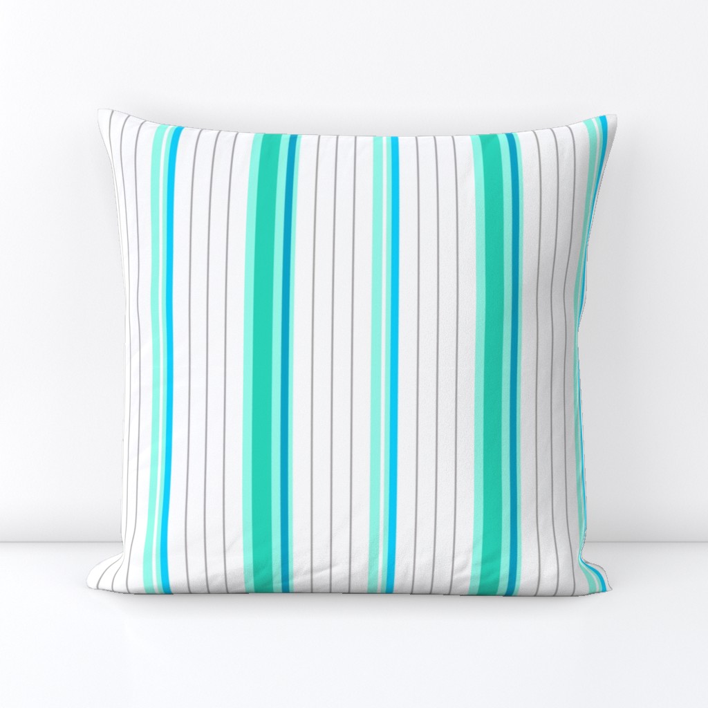 Mint and Teal Blue Striped Stripe