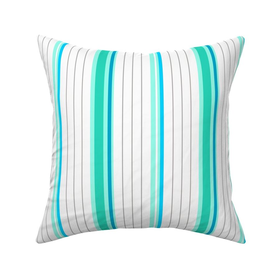 Mint and Teal Blue Striped Stripe