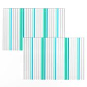 Mint and Teal Blue Striped Stripe