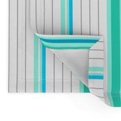 Mint and Teal Blue Striped Stripe