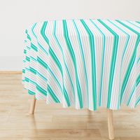 Mint and Teal Blue Striped Stripe