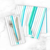 Mint and Teal Blue Striped Stripe