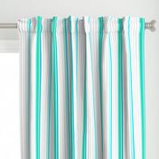 Mint and Teal Blue Striped Stripe