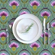 Vibrant Art Nouveau Scottish Thistle - Medium