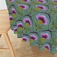 Vibrant Art Nouveau Scottish Thistle - Medium