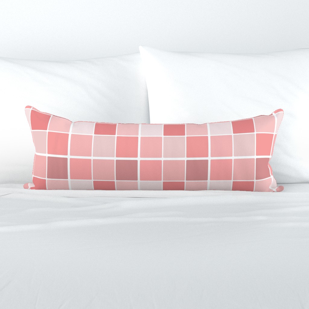 Coral Blush Pink Grid of Squares