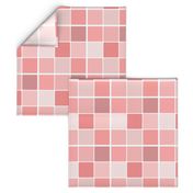 Coral Blush Pink Grid of Squares