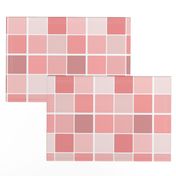 Coral Blush Pink Grid of Squares