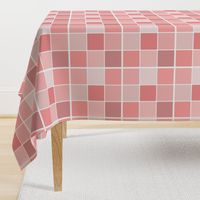 Coral Blush Pink Grid of Squares