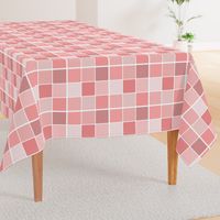 Coral Blush Pink Grid of Squares