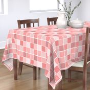 Coral Blush Pink Grid of Squares