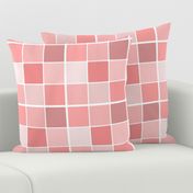 Coral Blush Pink Grid of Squares