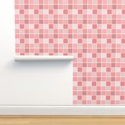 Coral Blush Pink Grid of Squares