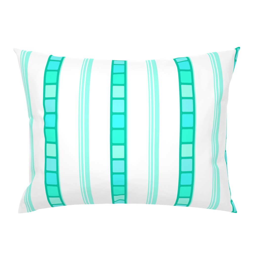 Mint Jade Green Geometric  Stripe