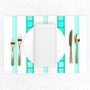 Mint Jade Green Geometric  Stripe