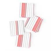 Coral Pink & Gray Striped Stripe