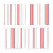 Coral Pink & Gray Striped Stripe