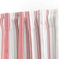 Coral Pink & Gray Striped Stripe