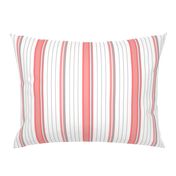 Coral Pink & Gray Striped Stripe