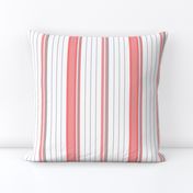 Coral Pink & Gray Striped Stripe