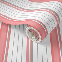 Coral Pink & Gray Striped Stripe