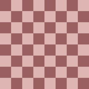JP24 - Checkerboard in One Inch Squares of Two Tone Rusty Mauve