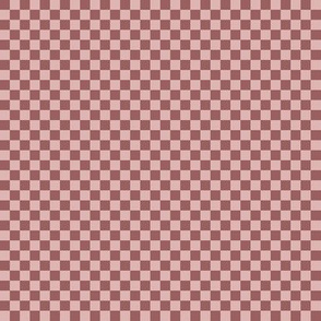 JP24 - Checkerboard in Quarter Inch Squares of Two Tones of Rusty Mauve