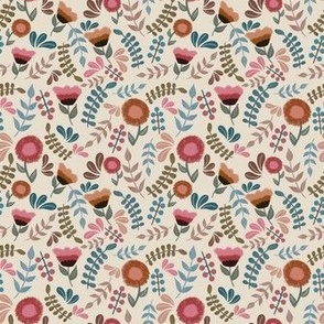 Vintage Gouache Floral // Feminine Fabric // 7x7