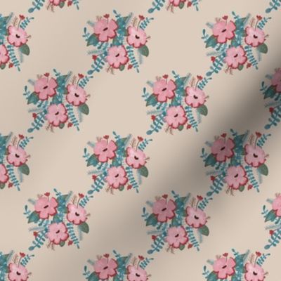 Floral Bouquet // Vintage // Feminine Fabric // 7x7
