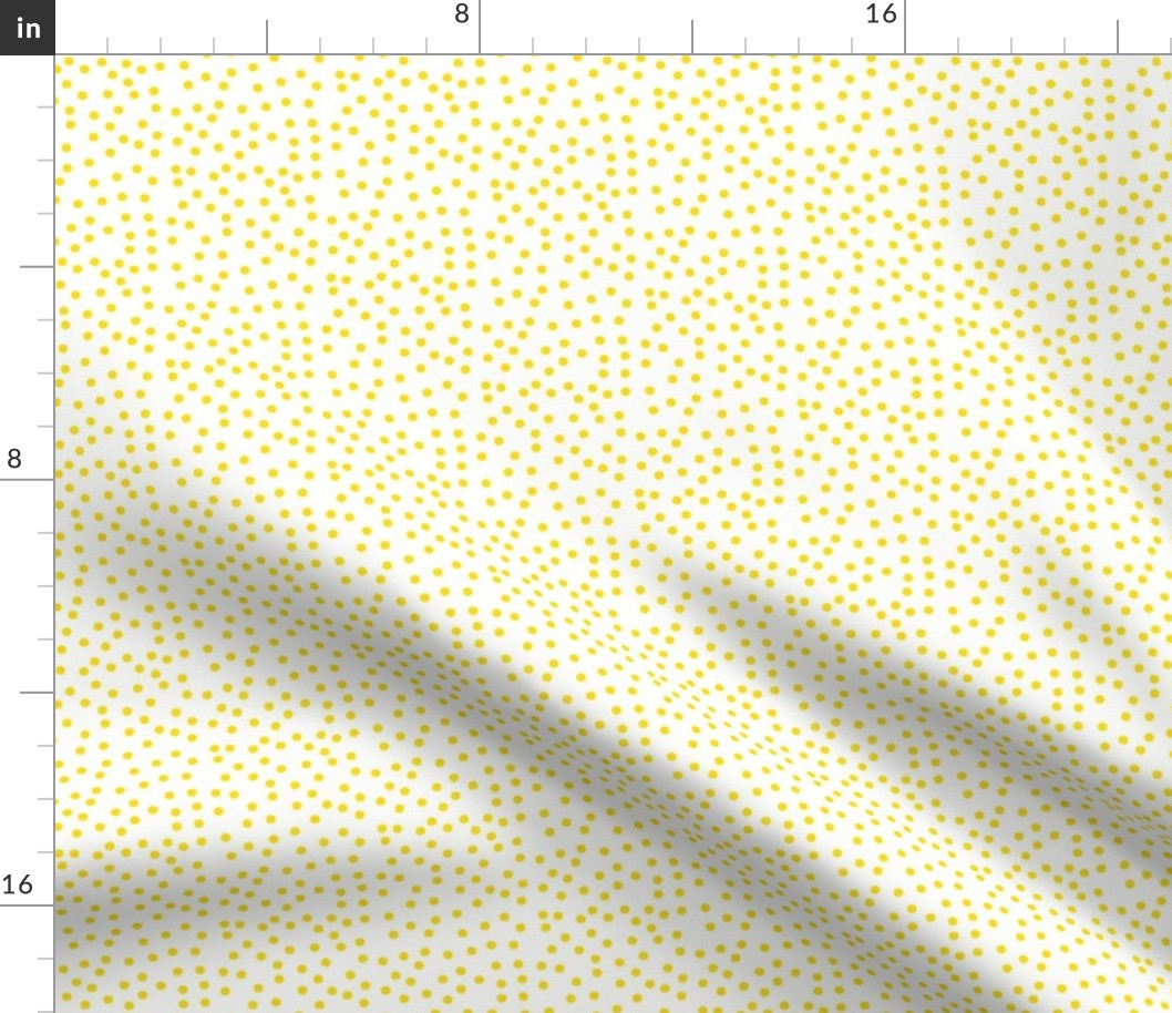 Twinkling Daffodil Yellow Dots on Icy Cream - Medium Scale