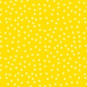 Twinkling Buttery Yellow Dots on Daffodil Yellow - Medium Scale