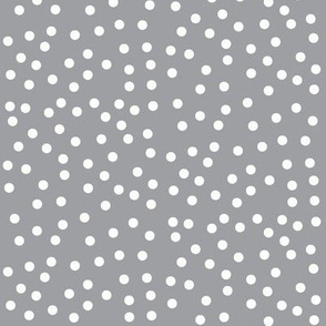 Twinkling Icy Cream Dots on Mystic Grey - Large Scale