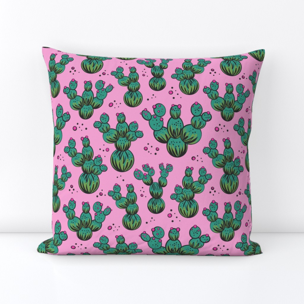 circle and dot cacti - pink