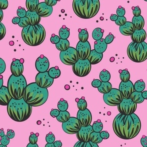 circle and dot cacti - pink