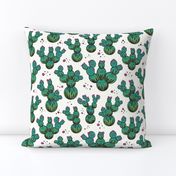 circle and dot cacti - white