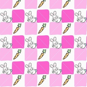 Nursery Patch / Pink w/ bunny & carrot 