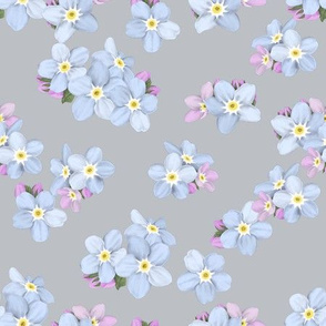 Forget-me-nots on mauve grey