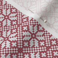 fair isle snowflake (red) || winter knits reversed