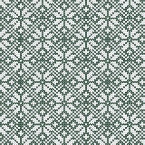fair isle snowflake (green) || winter knits reversed