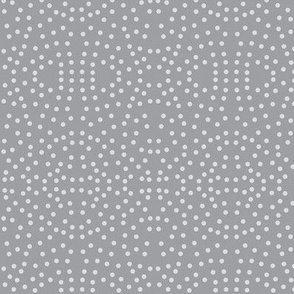 Dotty Eyelet Lace of Silver Mist on Mystic Grey - Medium Scale 