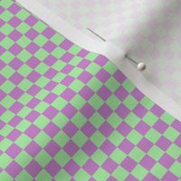 JP25 - Checkerboard in Quarter Inch Squares of Lavender Lilac and Limey Mint Green Pastel